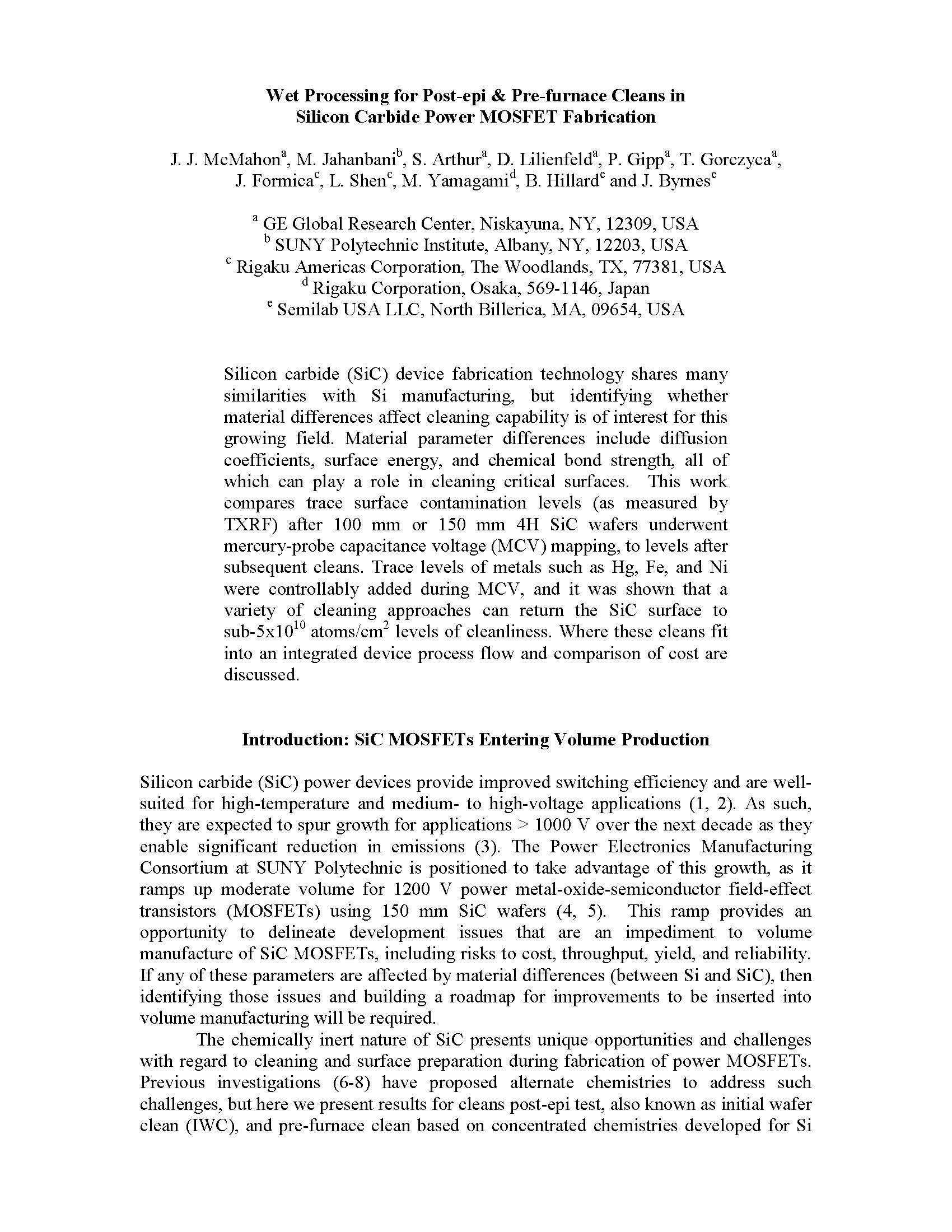 ECS 2015 Paper_58944_Cleans in SiC Power MOSFET Fabrication-1