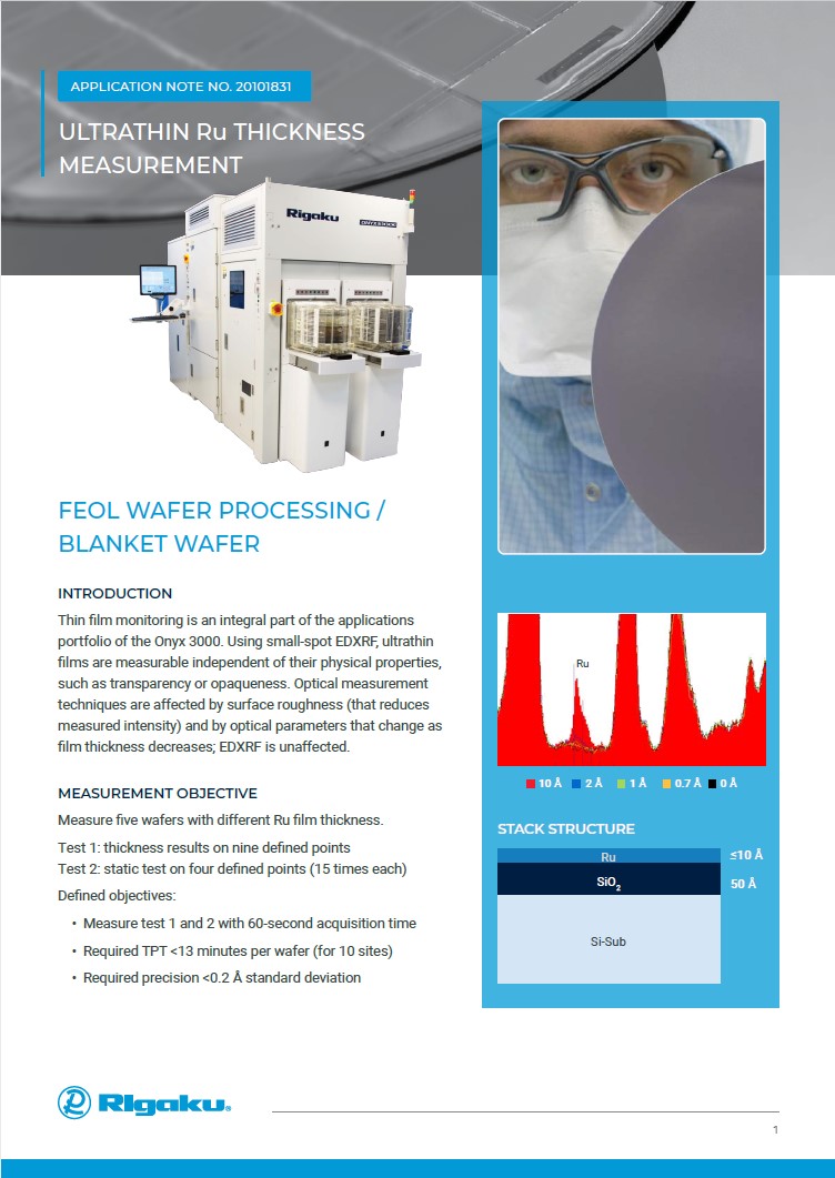 Photo of App. Note 20101831 ULTRATHIN Ru THICKNESS FEOL WAFER PROCESSING / BLANKET WAFER